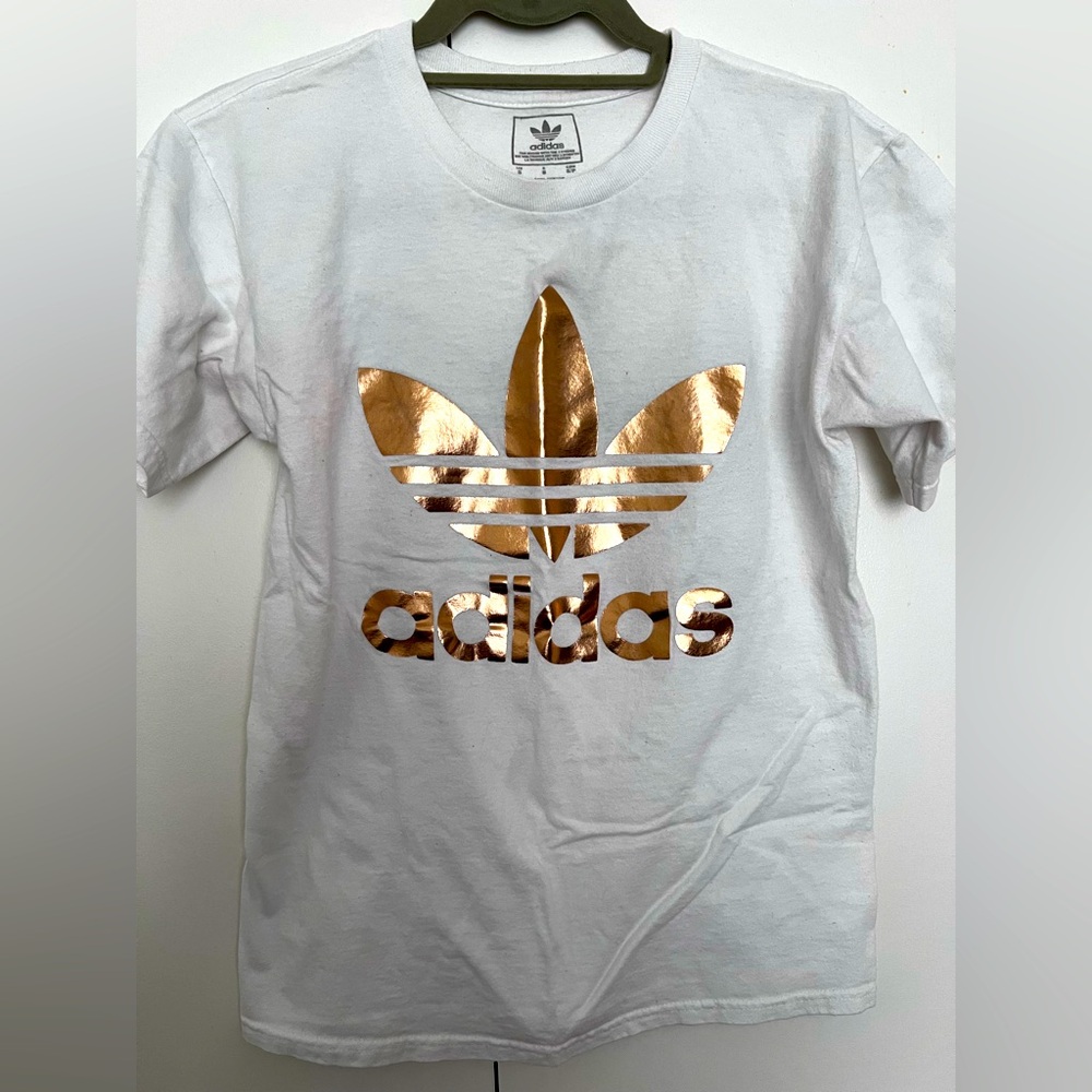 Reverse Adidas Tre-Foil Rose Gold Tee